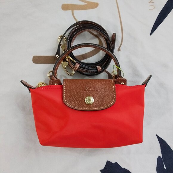 Longchamp Red Mini Tote Crossbody Bag - Picture 1 of 7